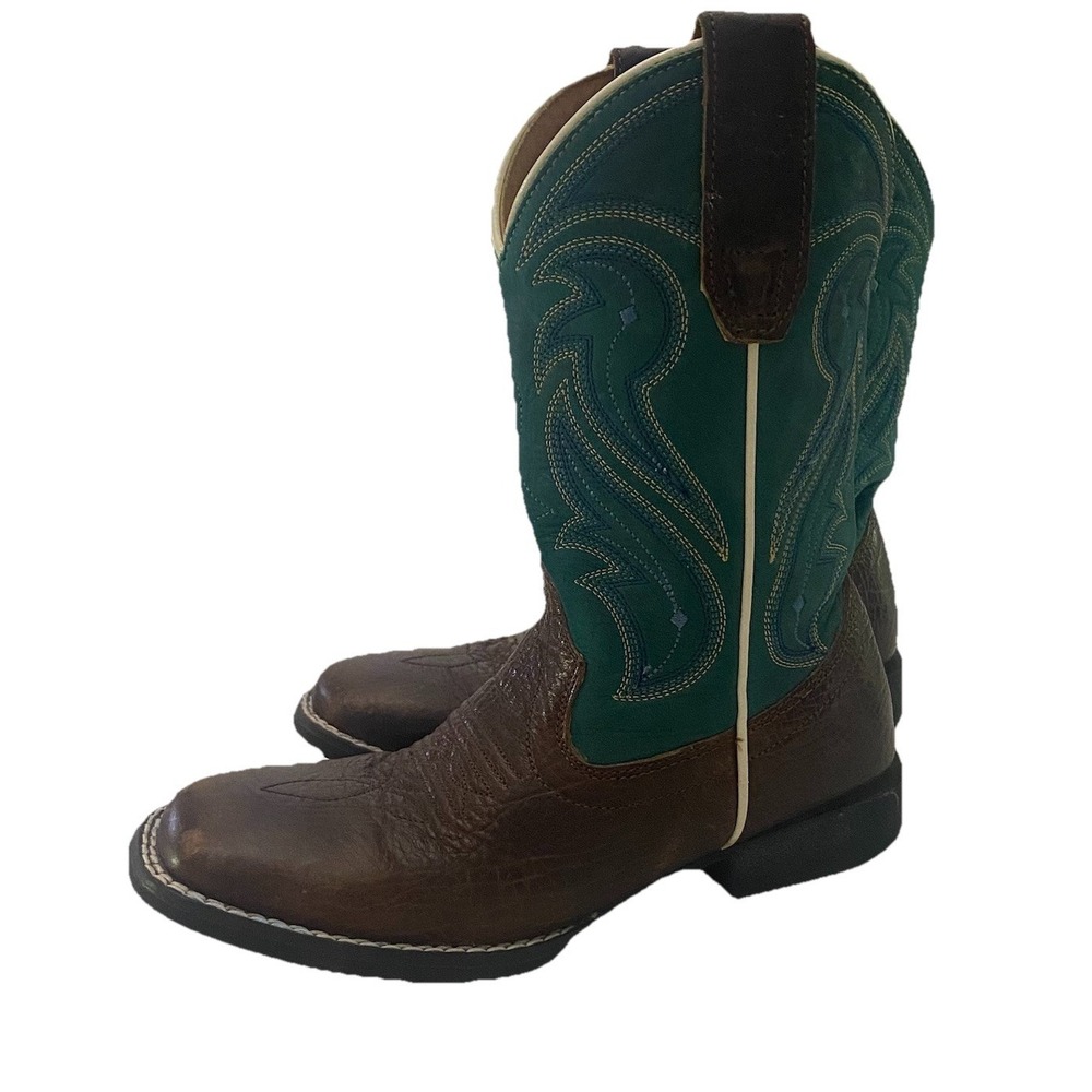 Rank 45 Leather Kids Boots Cowboy Cowgirl Western Ranchwear - Picture 5 of 9